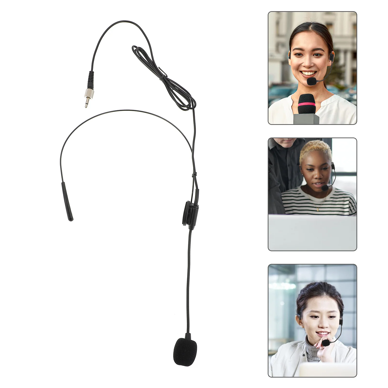 

Wired Microphone 3.5mm Voice Amplifier Headset with Earhook Mounting Mic for Public Speaking and Teaching Scenarios
