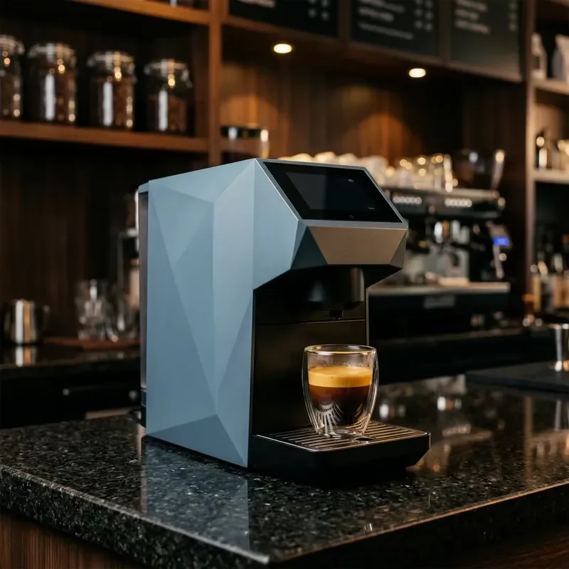 Smart Touch Screen Integrated Coffee Machine for Home Office One Click Start Supports Various Capsule Flavors 1350W