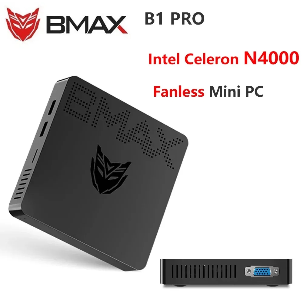Bmax B1 Pro Intel Celeron N4000 Безвентиляторный мини-ПК Windows 11 8 ГБ 128 ГБ eMMC Wi-Fi BT4.2 Карманный мини-ПК BMAX B6 Plus Intel i3-1000NG4