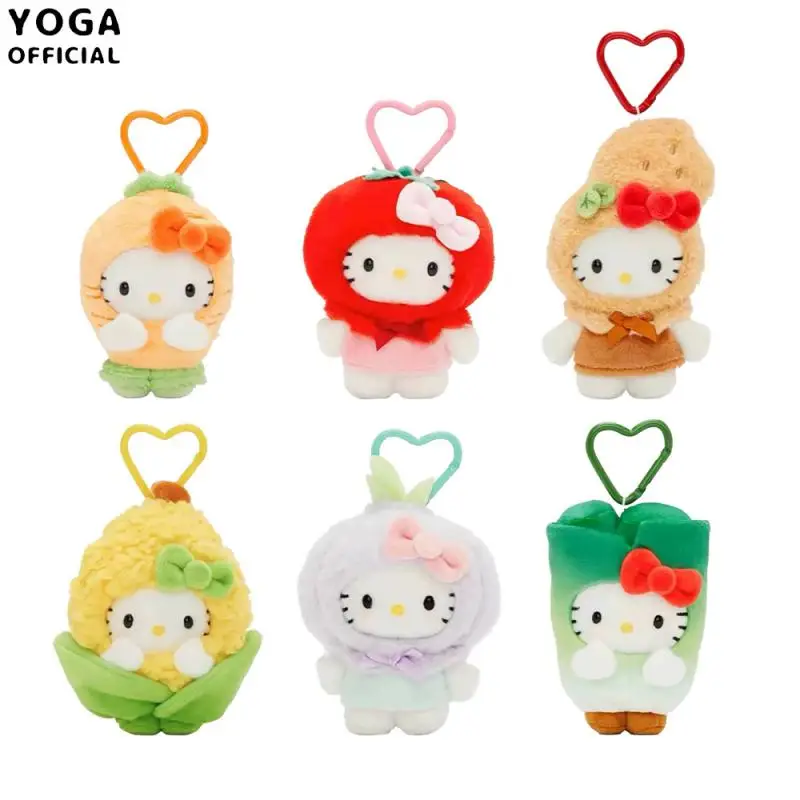 Bandai Cartoon Hello Kitty 10Cm Vegetable Series Plush Doll Keychain Couple School Bag Pendant Pp Cotton Filled Children's Doll