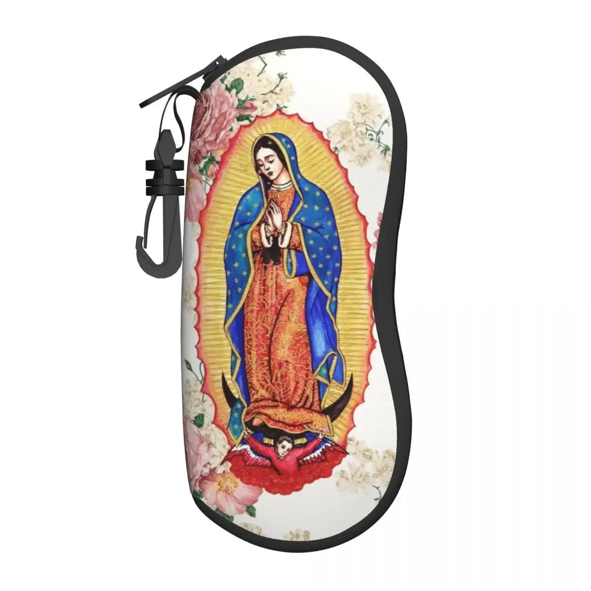 Virgin Of Guadalupe Sunglasses Case Neoprene Zipper Mexico Catholic Virgin Mary Shell Eyeglass Case Protective Box For Glasses