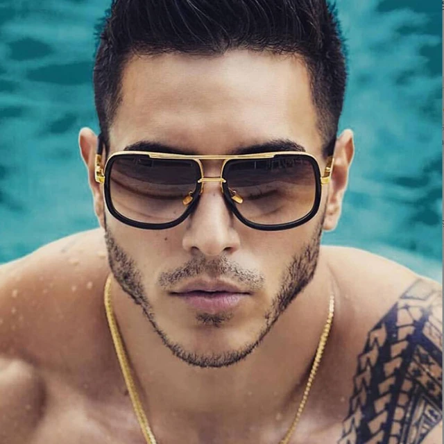 Occhiali da sole quadrati oversize moda uomo Vintage Brand Big Frame occhiali da sole sfumati guida maschile Punk Oculos De Sol UV400 AliExpress