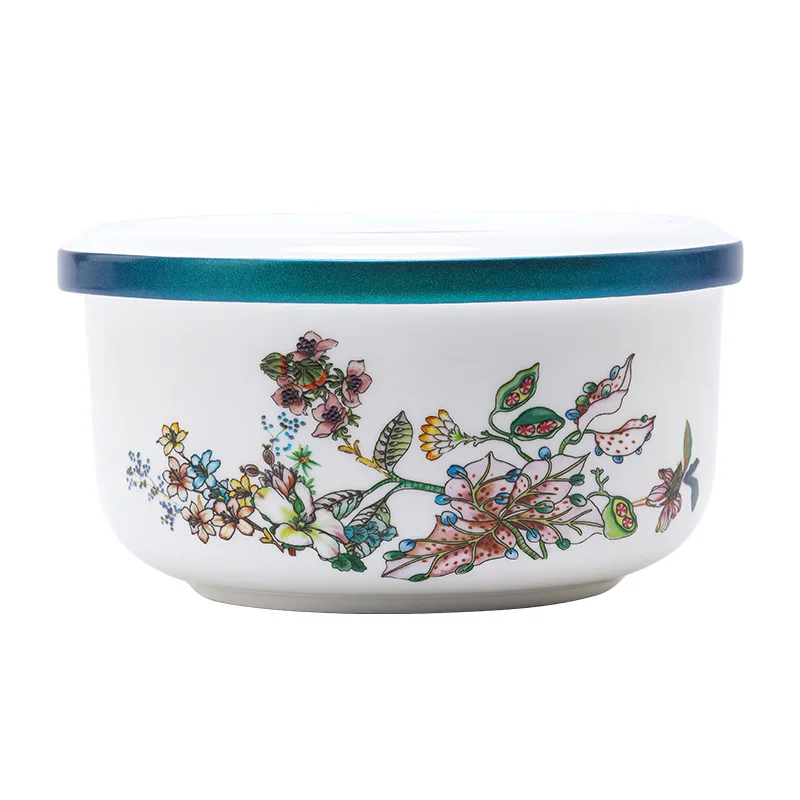 

LH ceramic tableware steamed egg bowl household with lid water-proof steaming small bowl stew cup