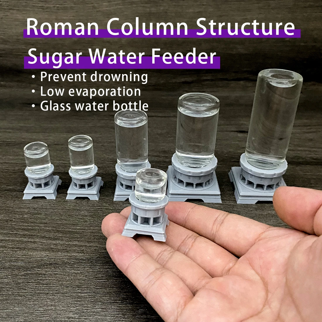 1ml - 30ml Glass Waterer Feeder for Ants Colony Prevent Drowning Honey Sugar Water Can Be Fed Directly Formicarium Farm Accessor