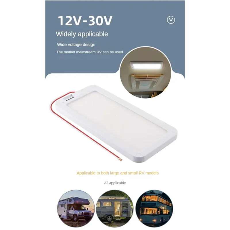 

НОВЫЙ потолочный купольный светильник 96 светодиодов, 3 цвета с регулируемой яркостью для внутреннего освещения автофургона 12 В-30 В для кемперов, грузовиков, караванов