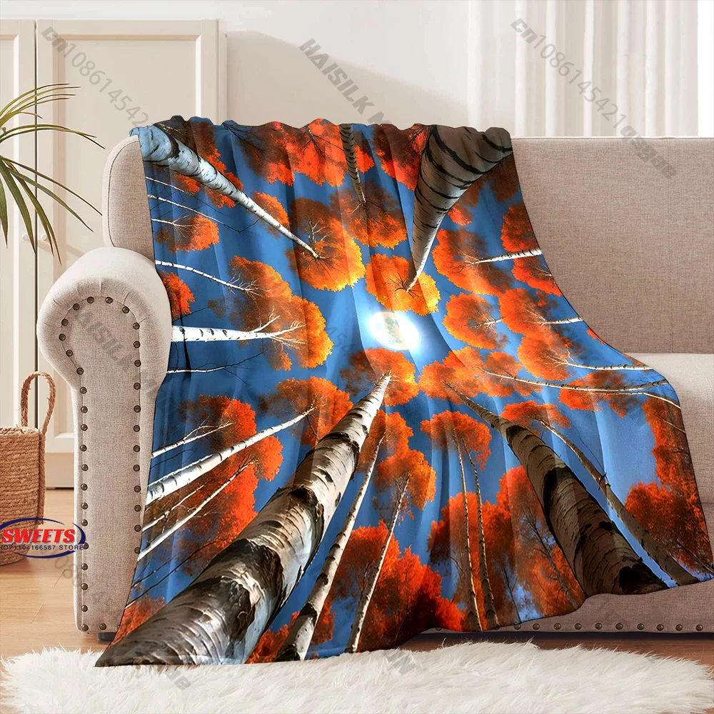 

"Autumn Forest Moonlit Blanket" Multiple sizes kid's and adults' bedroom living room sofa decor blanket, Exquisite gift