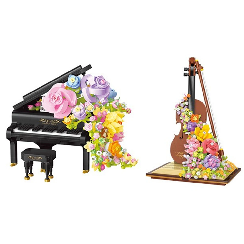 

Loz Musical Instruments Mini Diamond Building Block Movement of Flowers Piano Violin Assemble Bricks Educational Toys For Gifts