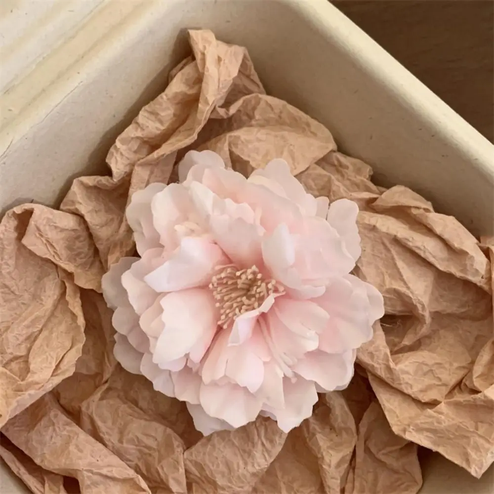 Cloth Flower Hair Clip Korean Style Peony Flower Rose Hairpin Seaside Vacation Headwear Duckbill Clip Girl Hair Clip Holiday