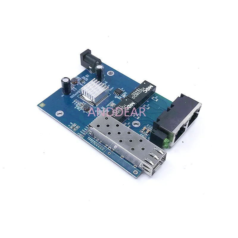 Convertidor de medios Gigabit, conmutador de fibra óptica ethernet para cámara ip, 10/100/1000M, 1 sfp 2 rj45 gigabit