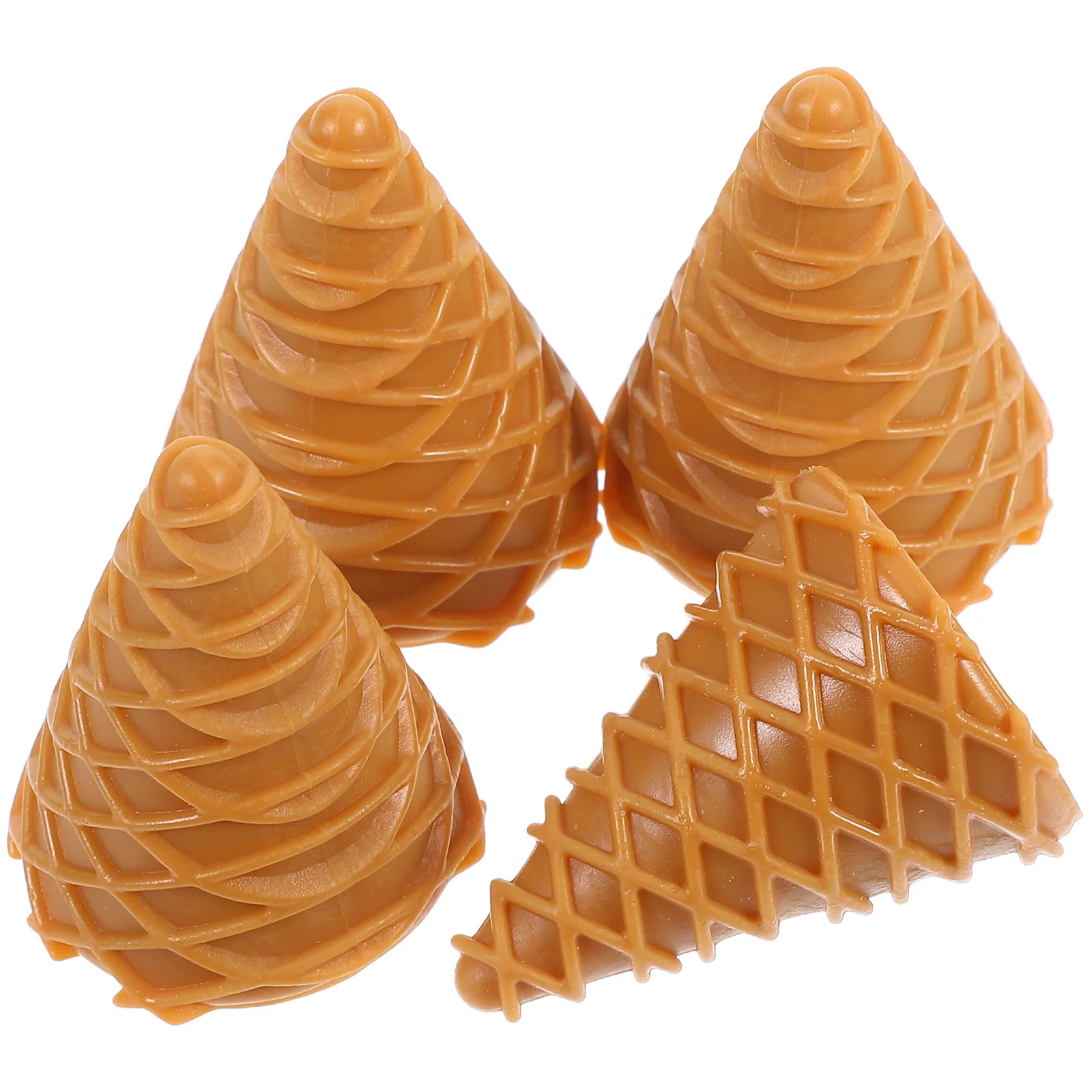 

4Pcs Crispy Cone Simulation DIY Set Realistic Mini Ice Cream Craft for Kids Hands on Gathering Summer Classroom