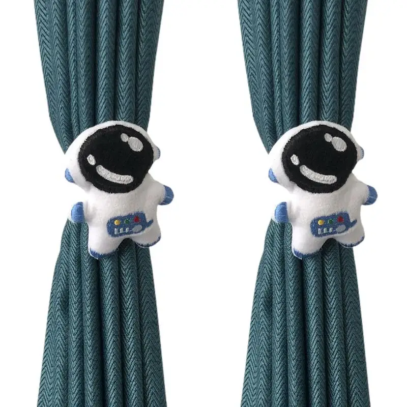 Drape Tiebacks 2pcs Plush Doll Small Curtains Tiebacks Creative Window Curtains Hooks Curtains Clip Rings Drapes Tieback And