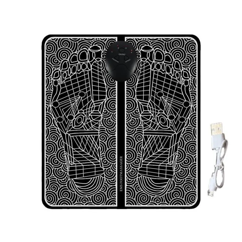 تدليك القدم الكهربائية مع جهاز التحكم عن بعد 8 وضع 19 مستويات حصيرة تدليك قوة EMS مدلك العضلات القدم الكهربائية P4Z6 #5