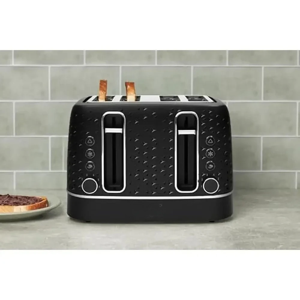 

For 4-Slice Wide Slot Stainless Steel Toaster with Adjustable Browning Control & Non-Slip Feet Modern Design Bagel & Bread Toast