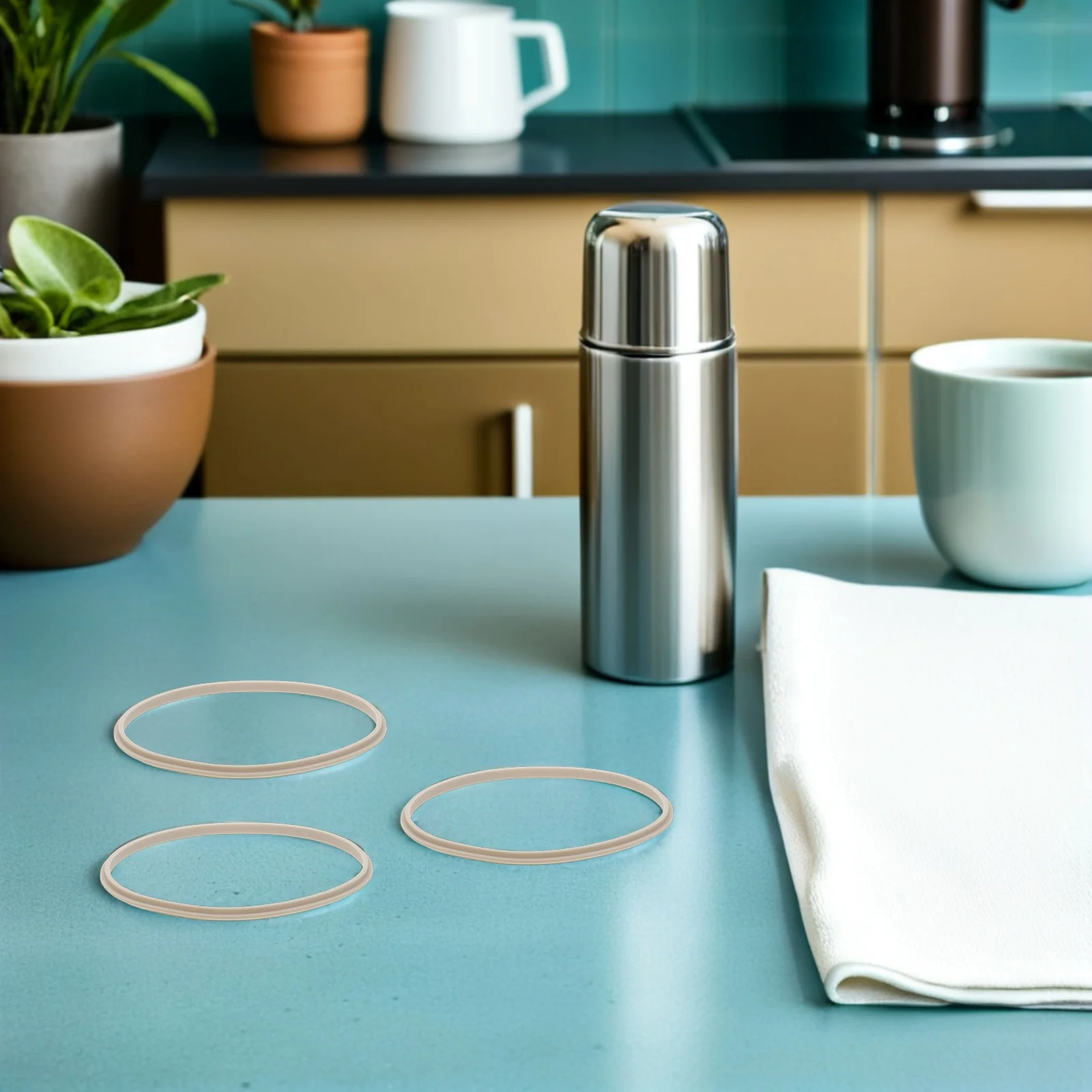 

4Pcs Silicone Water Bottle Gasket Replacement 3.35 Inch Seal Ring for Lid Leakproof Hygienic Fit for 40Oz Insulated Tumbler Cup