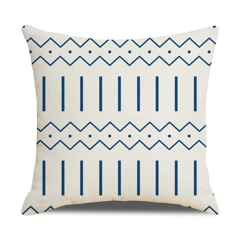 Cotton and linen pillow cover, a geometric abstract figure home living room pillowcase