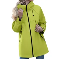 Chaqueta de exterior para mujer, chaqueta informal con capucha y cremallera, transpirable, resistente al viento, impermeable y resistente a las manchas, ropa de montañismo