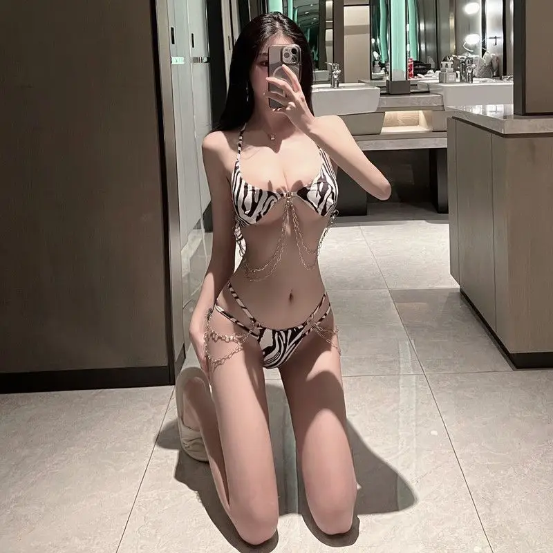 Sexy adult Seductive Underwear Three-Point Chain Set