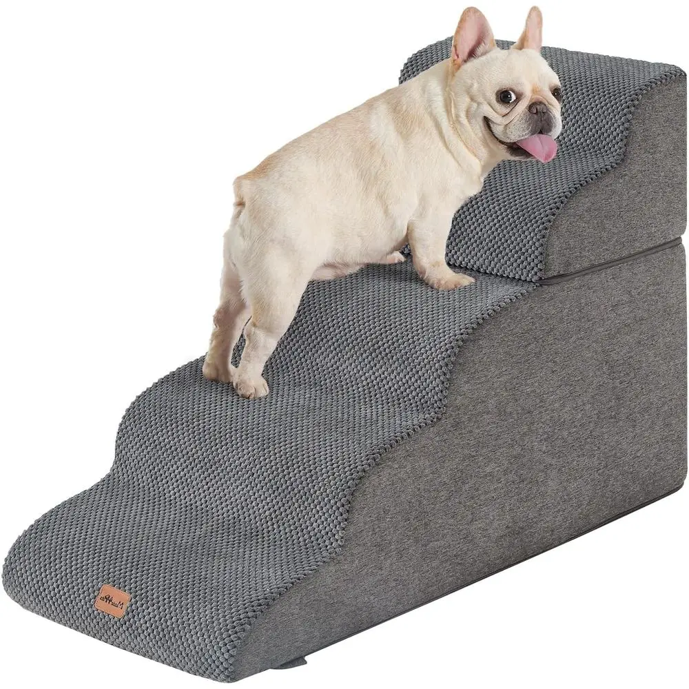 

Dog Stairs Ramp for High Bed 22.8 H, 5-Step Pet Stairs for Bed Couch Sofa Climbing, 35D Foam Pet Steps for Small Dogs and Cats,