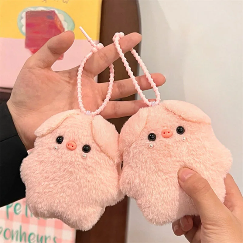 

Kawaii Pink Pig Keychain Plush Stuffed Soft Chirping Pig Pendant For School Bag Cartoon Keyring Squeak Rabbit Doll Birthday Gift