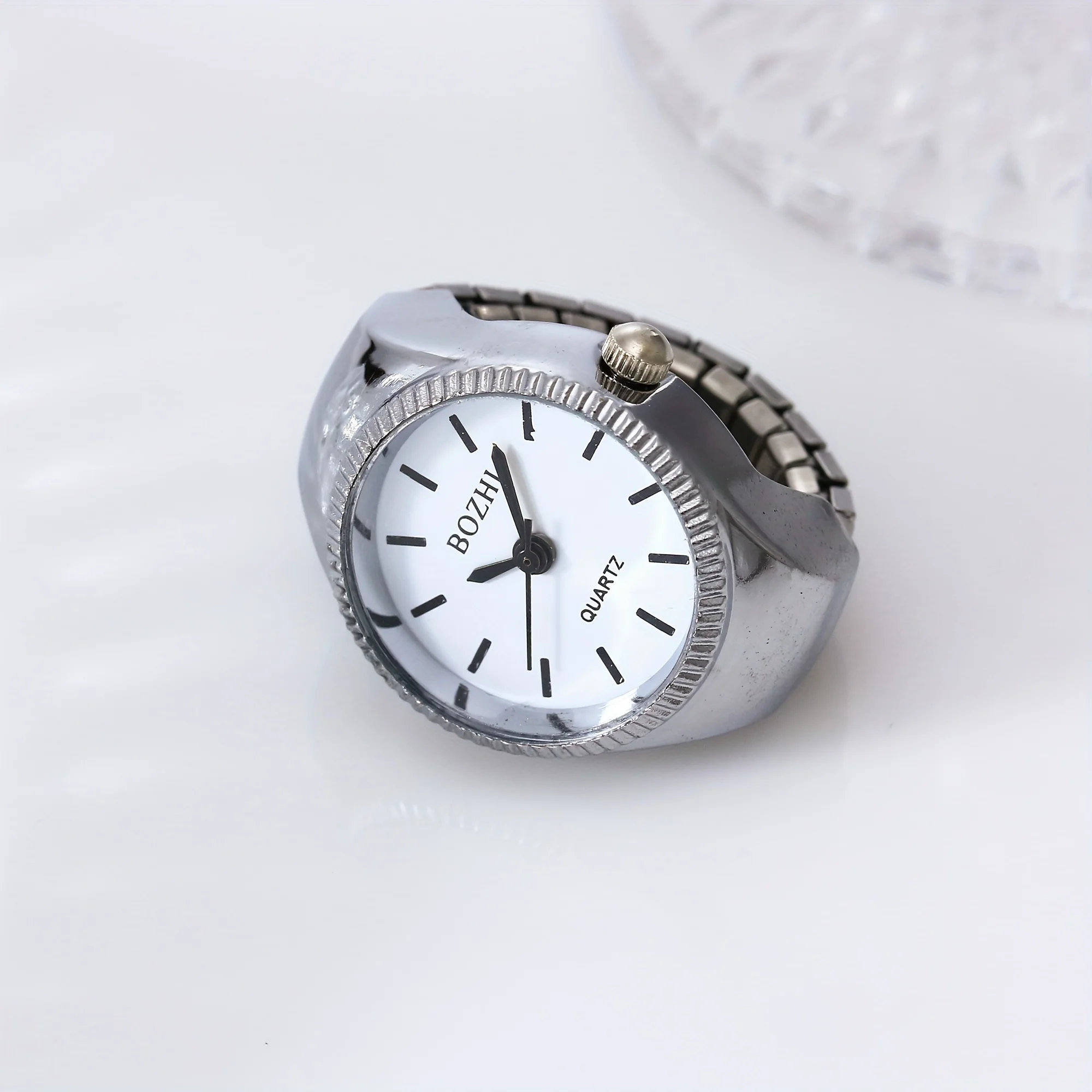 1pc New High end Simple Ring Watch Disc Couple Trendy Finger Watch Couple Watch