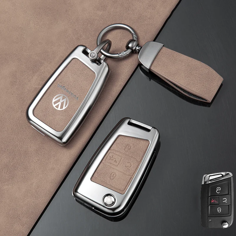4Buttons Zinc Alloy Car Remote Key Case Cover Shell Holder For VW Volkswagen Atlas Golf GTI Jetta Tiguan Polo 2016 2017 Golf7 MK - view 4