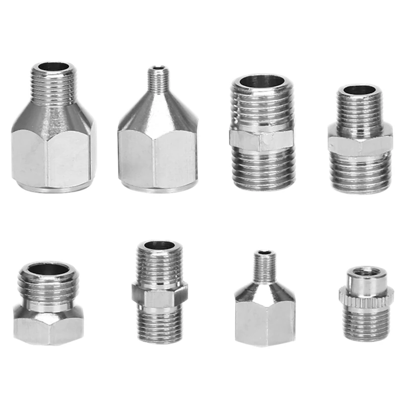 8 Stuks Airbrush Flexibele Adapter Fitting Connector Set Voor Compressor En Airbrush Slang