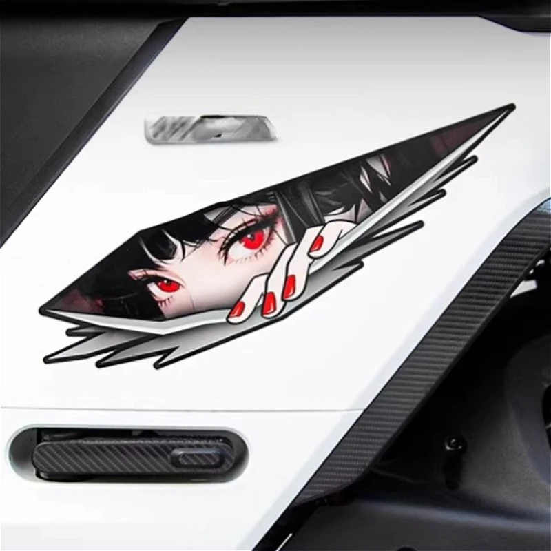 

1Pc JDM Anime Girl Eyes Waterproof Vinyl Sticker, Decal for Car Side Body Window Motorcycle Decor