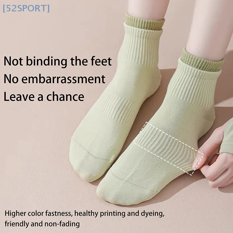 1 Pair Women Breathable Yoga Sports Socks Anti-Slip Sock Cotton Breathable Short Socks Cotton Fitness Dance Ballet Socks