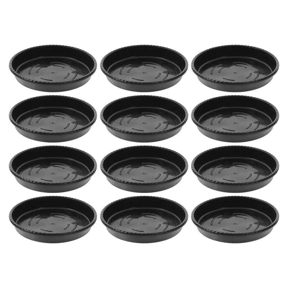 

12pcs Flower Pot Tray Thickened Round Plastic Saucers Water Storage for Plant Pots Large Size Weather Resistant