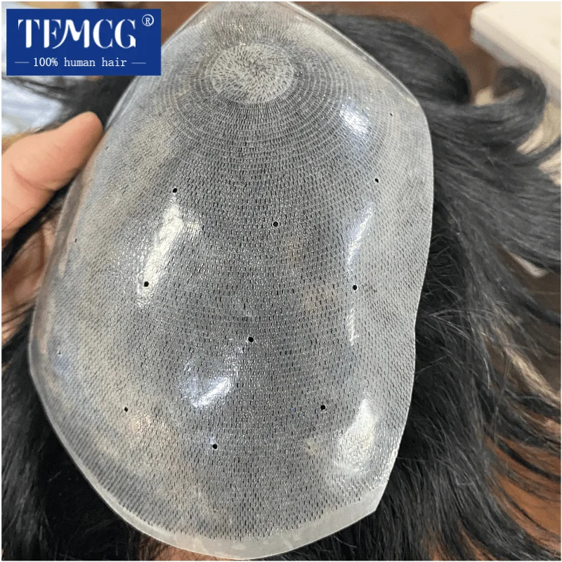 Male Hair Prosthesis Silicone Microskin Base 100% Human Hair Replacement Mens Toupee Breathable Biological Scalp Wigs For Men