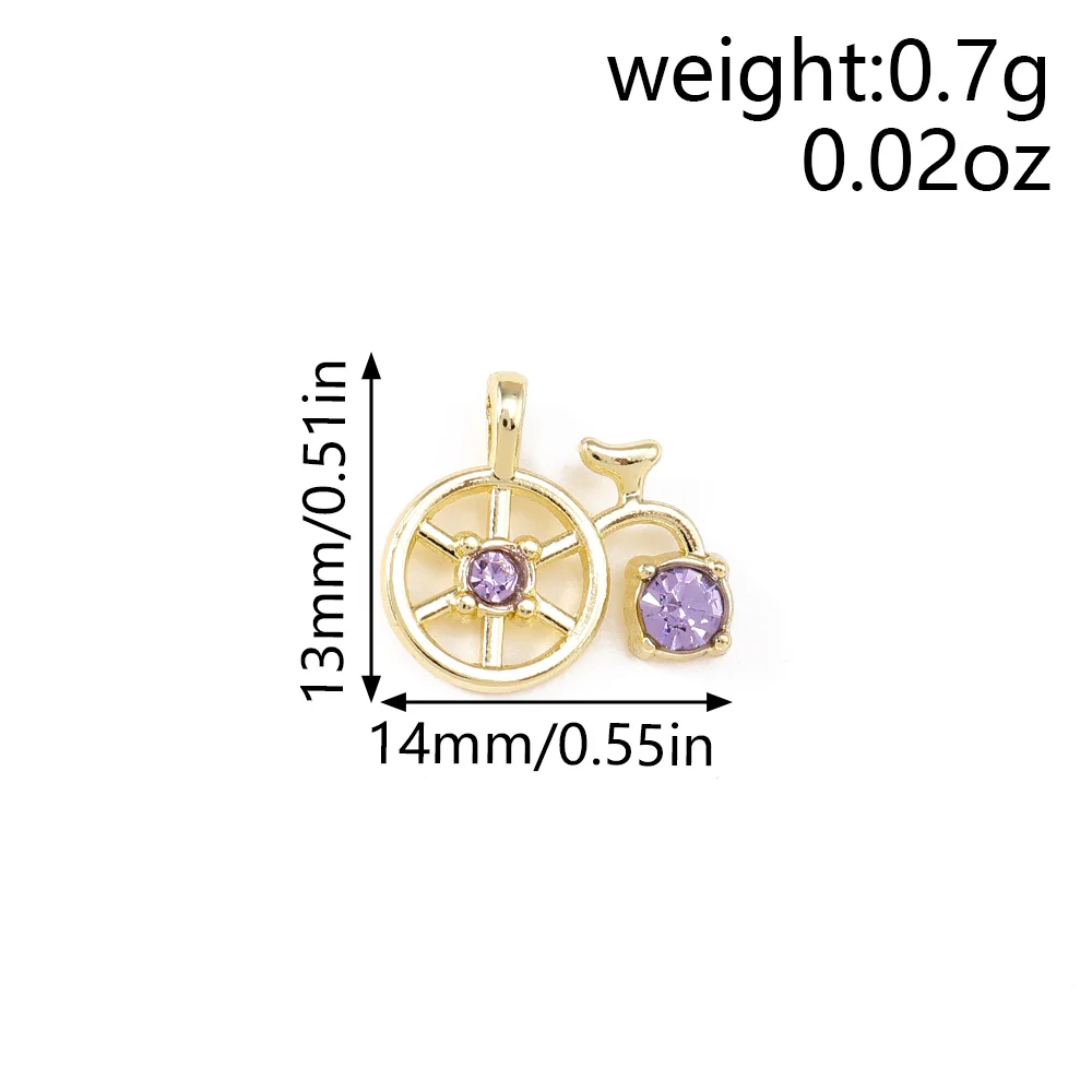 Tusember 5 Stück Niedliche Kristall-Metall-Fahrrad-Charms Perlen Anhänger für Halsketten Ohrringe Armbänder DIY Schmuckherstellung Zubehör – Detail 4