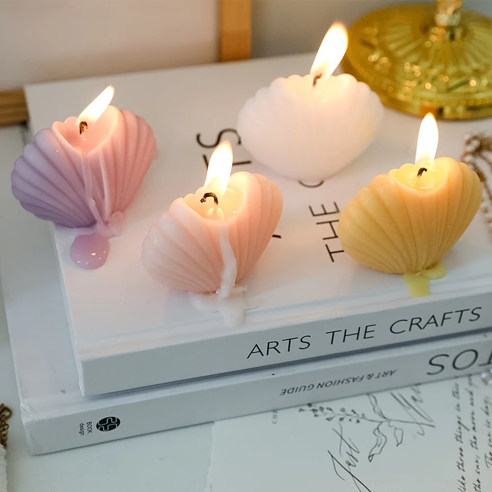 Ins Handmade Cute Small Shell Candle Scented Candle Aromatherapy Soy Wax Candle Wedding Birthday Candles Party Home Decoration