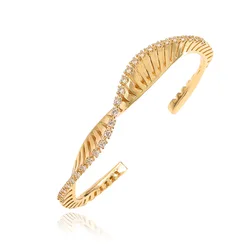Bracelet Women's 18k Gold Plated Crystal Zircon Hollow Irregular Fashion Jewelry Couple Gift