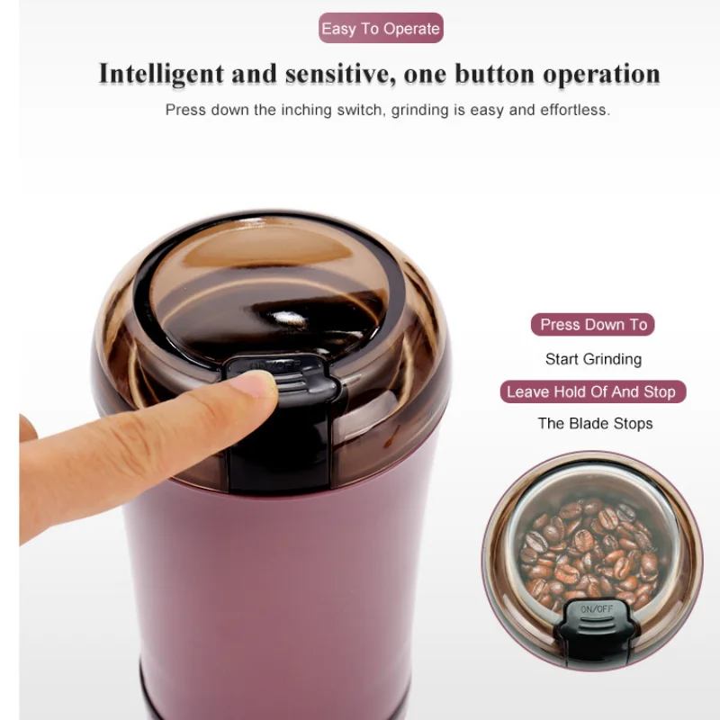 

Multi-function Coffee Bean Grinder Mini Household Grain Dry Mill Portable Spice Electric Crusher practical and convenient
