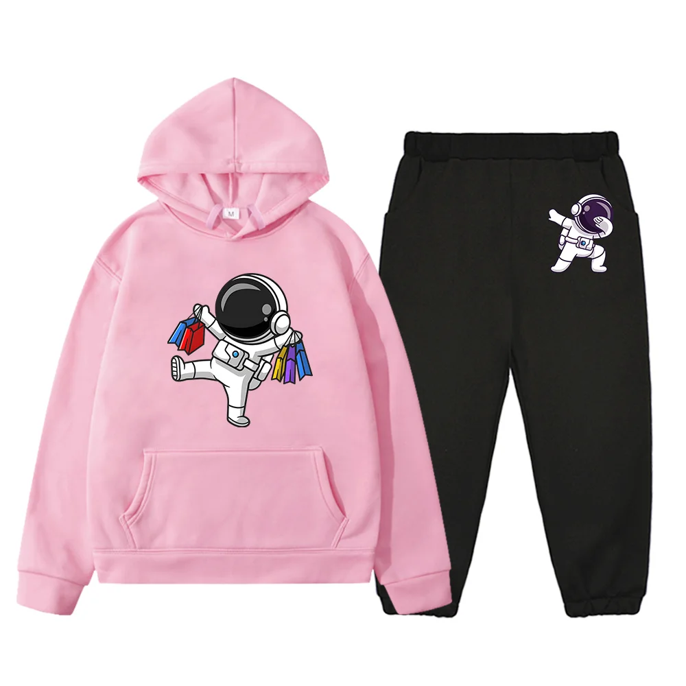 

Astronaut Boutique Kids Clothes Suits Autumn Anime Long Sleeve Sweatshirts Casual Fleece Pullovers Cartoon Sets Boys Girls Coat