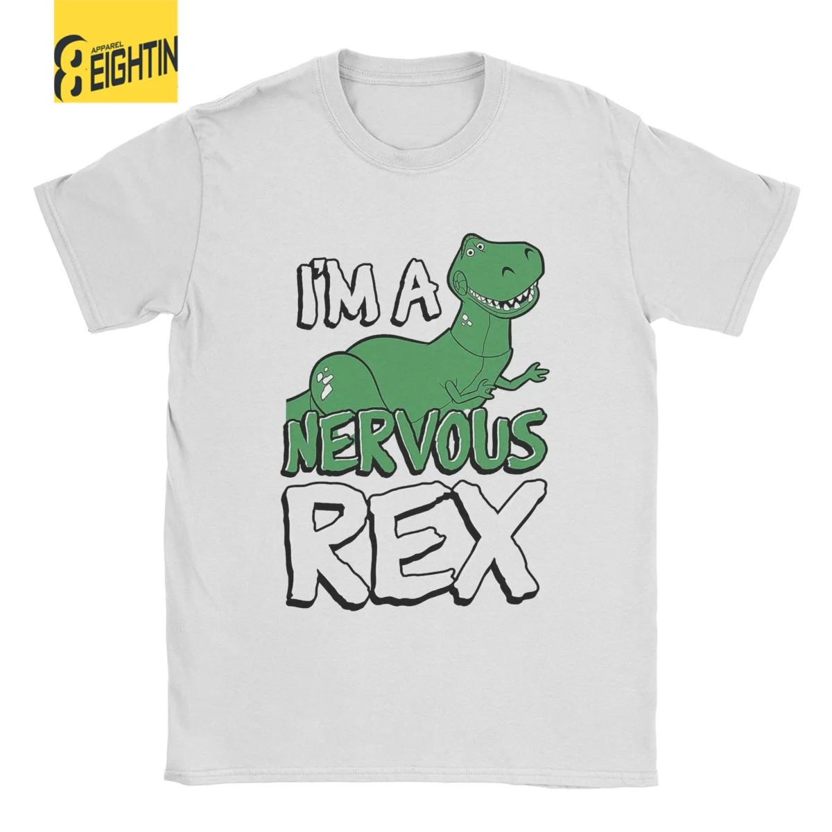 Men Nervous Rex Toy Story Woody T Shirts Cartoon Pure Cotton Tops Vintage Short Sleeve Round Neck Tees Graphic Printed T-Shirt