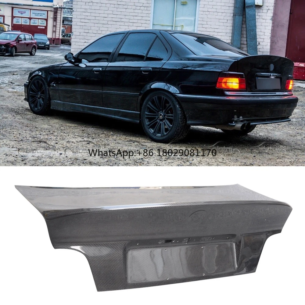 

CSL Стиль углеродное волокно задний багажник для BMW E36 M3 дверь багажника Ducktail спойлер крыло 1990 +