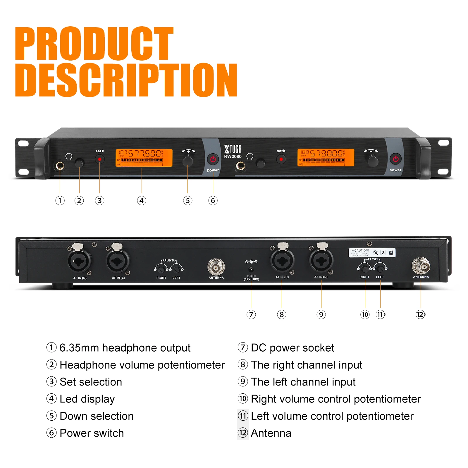 Auriculares intrauditivos TLF Xtuga RW-2080 Stage ing con 10 receptores y comunicación inalámbrica con sistema de sonido de micrófono
