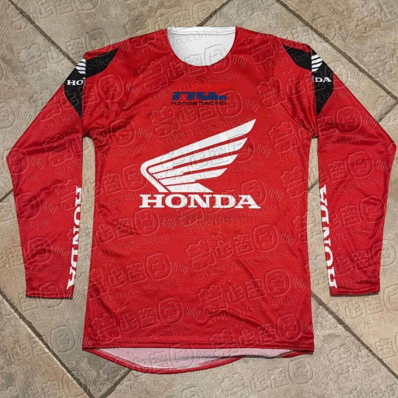 

Летняя футболка для мотоцикла Honda, мужская дышащая футболка с длинным рукавом для горного велосипеда, одежда для бездорожья, трикотаж для мотокросса