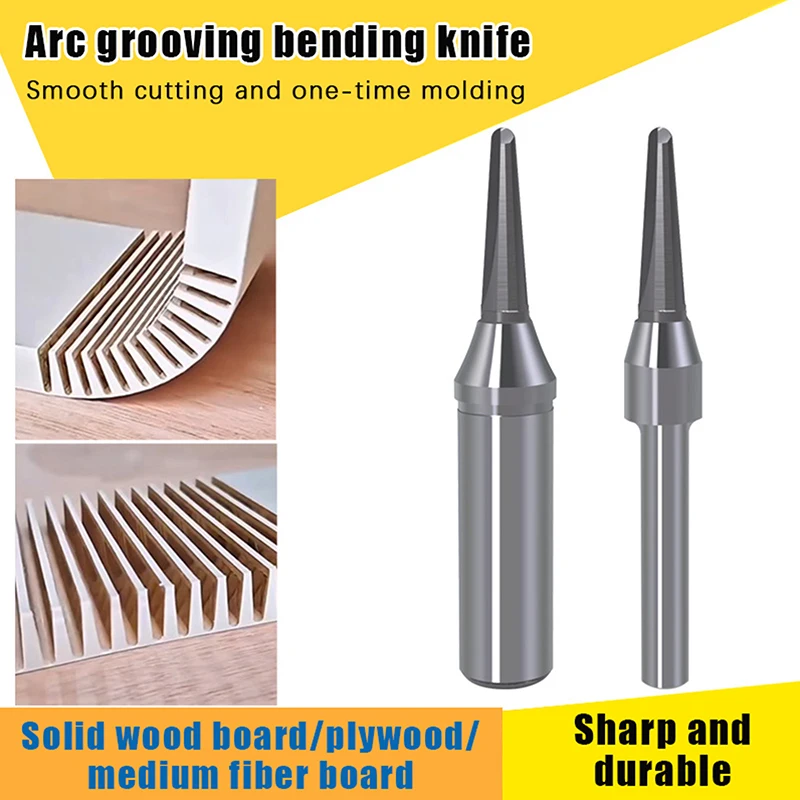 

1/2Pcs TCT Milling Cutter V-Shaped Arc Grooving Tool Wood Bending Circular Groove Woodworking Milling Accessories