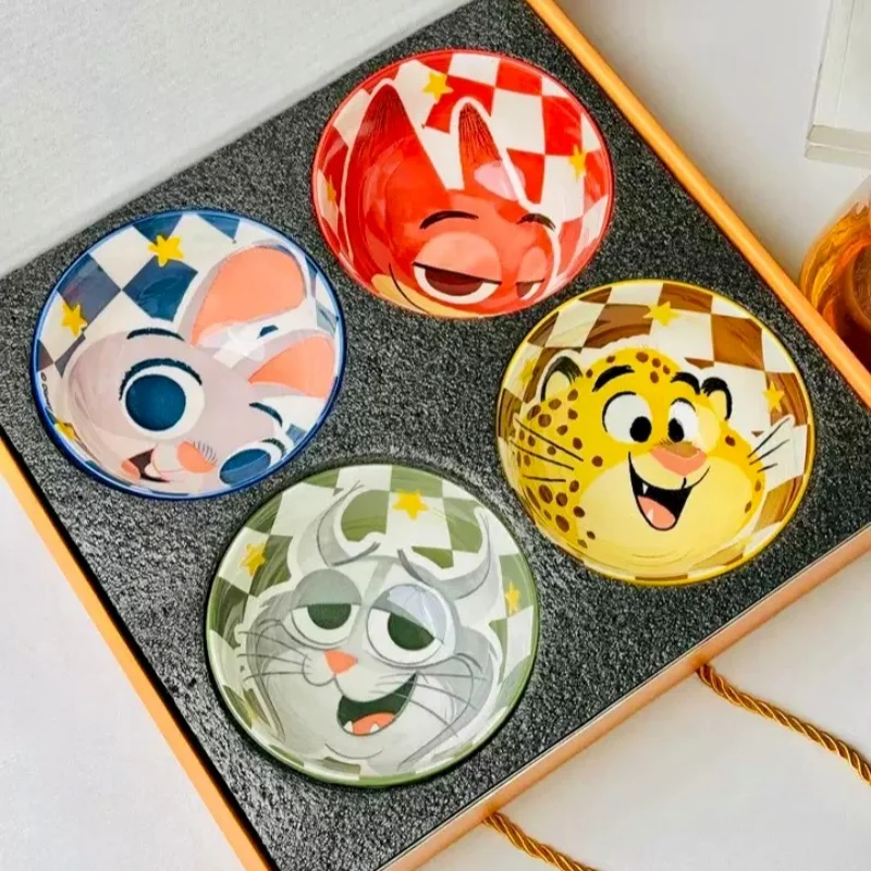 

Zootopia Licensed Ceramic Bowl Set Gift Box Judy Nick Cartoon Dinnerware Set Home Use New Year Gift Personal Cute Bowl 2025 New