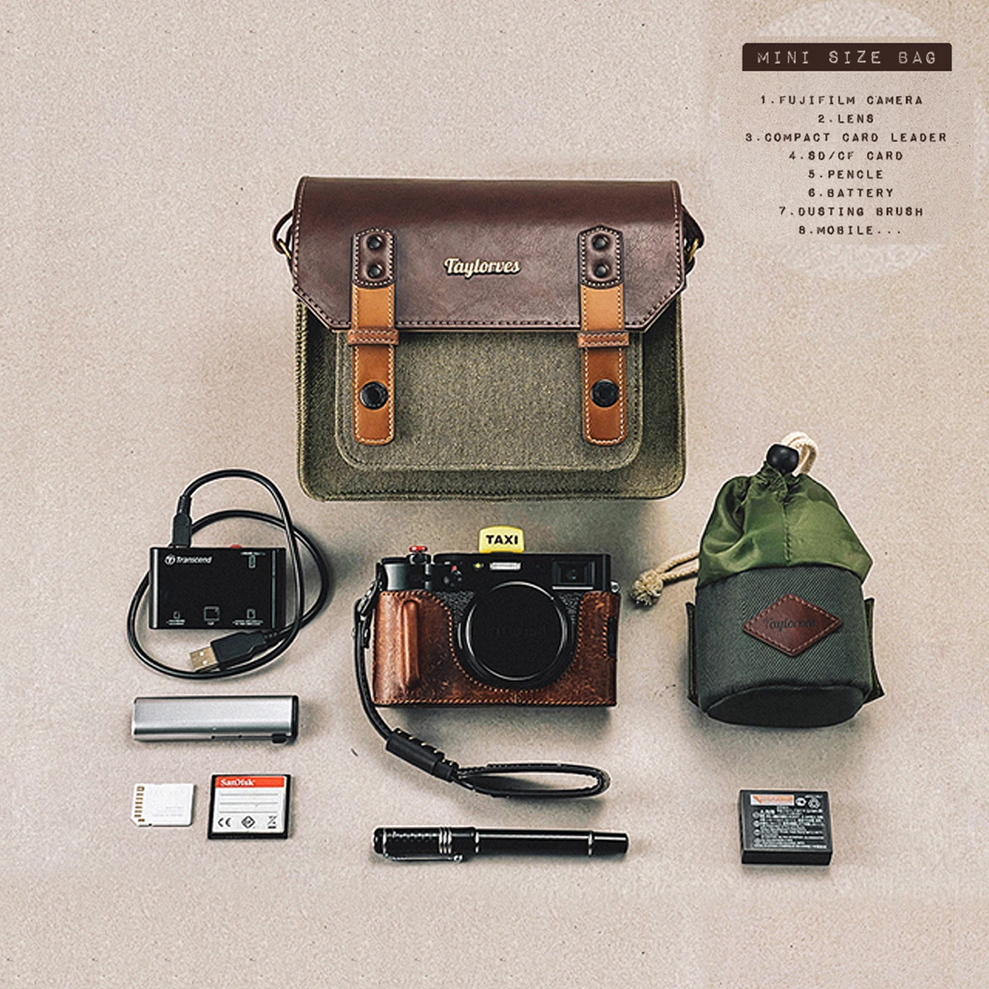 Taylorves Digital Camera Bag Suitable for Canon M50, Fujifilm XT5, X-T30, and X-S10 Mirrorless DSLR Single-Shoulder Photography