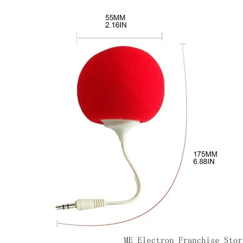T5EA 휴대용 오디오 스피커 스폰지 볼 스피커 기숙사 가정 사무실을위한 3.5mm