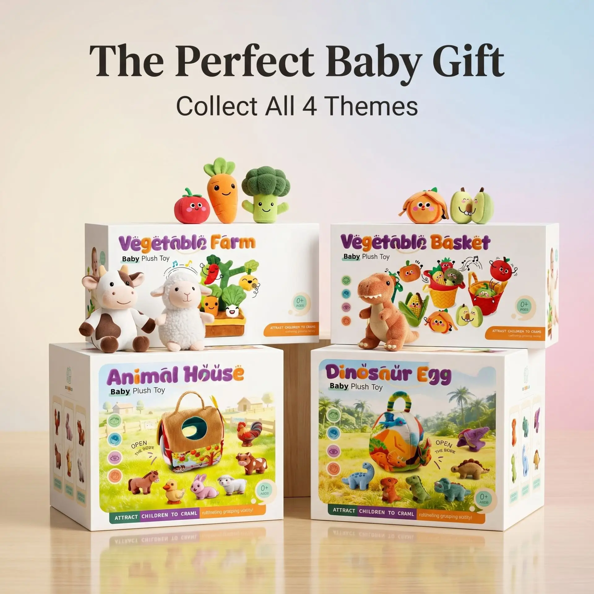Portable Soft Plush Barn Farm Animals Baby Toys with Sound Montessori Toys Early Education Sensory Toy Boy Girl Birthday Gifts image 2
