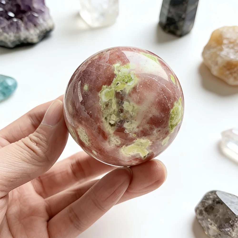 1pc of Plum Agate Spheres, Featuring Their Distinct Crystal Mineral Decorative Stones