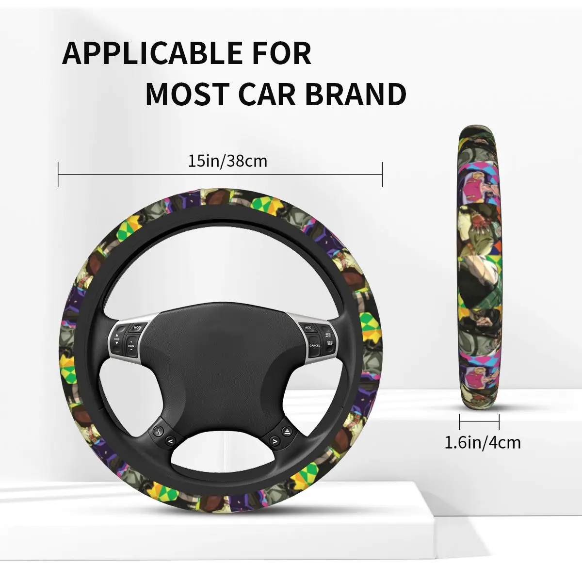 Joseph Joestar Car Steering Wheel Cover Anti-slip Anime Auto Steering Wheel Protector Car Accessories
