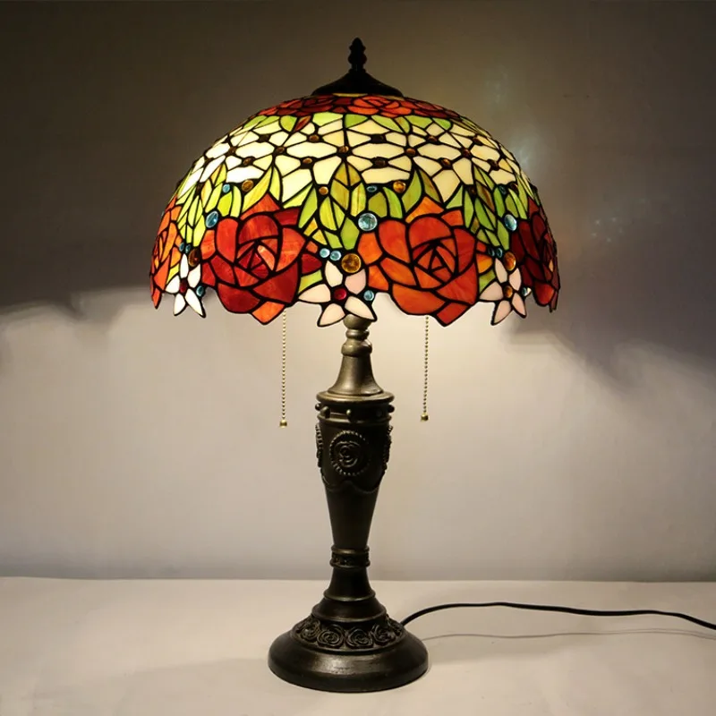 Handmade Colored Glass Lampshade Floor Lamps Designer Pastoral LED Standing Light Living Room Bedroom Homestay Lighting Fixtures