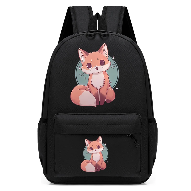 Fox Print Backpack School Bag Girl Back Pack for Children Kid Child Teenager Female Schoolbag Primary Women Bagpack Teen Bookbag