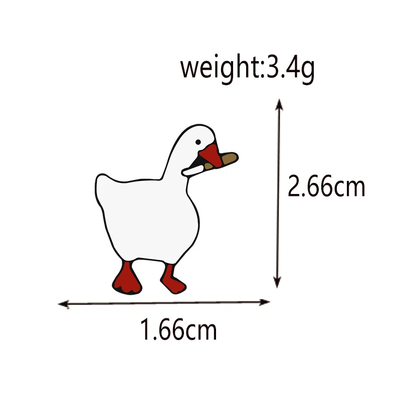 ナイフとエナメルピン付きの白いガチョウの宝石,女性と男性のためのかわいい動物のブローチ,ラペルピンバッジ,新しいコレクション