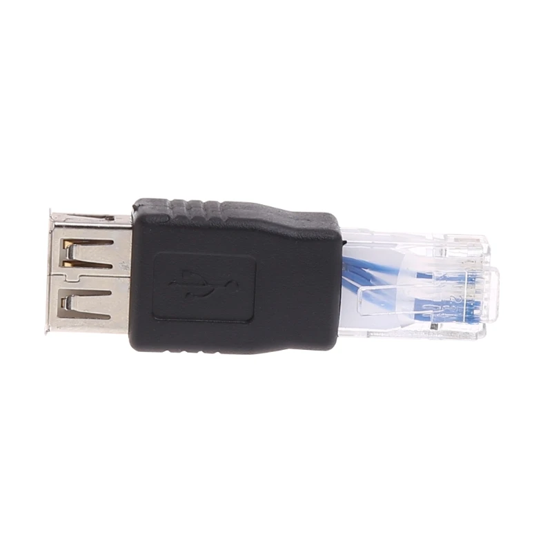 اكتب USB2.0 أنثى إلى إيثرنت RJ45 ذكر محول القابس موصل دروبشيب